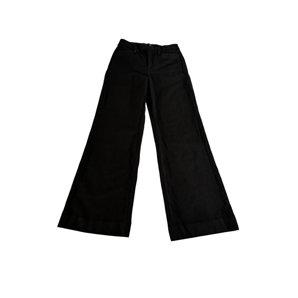 Banana Republic Womens Wool Black Wide Leg Trousers Pants Size 2 28X31